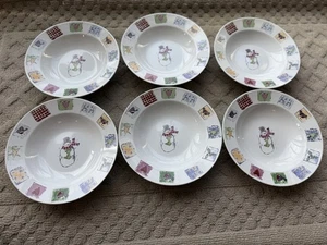 6-GIBSON Concord Collection Christmas Patchwork SNOWMAN Soup /Salad / Pasta Bowl - Picture 1 of 11