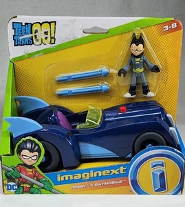 imaginext DC Teen Titans Go! ROBIN & BATMOBLIE Figures w/Missiles New in Box - Picture 1 of 4