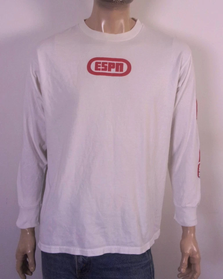 vintage 90s 00s Y2K rare E by ESPN T-Shirt Long Sleeve Classic Logo SZ L - Image 1 of 4