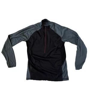 Smartwool Hombres M PhD Ligero Viento Cremallera Pullover T Lana Merino Negro Gris Camiseta - Imagen 1 de 5