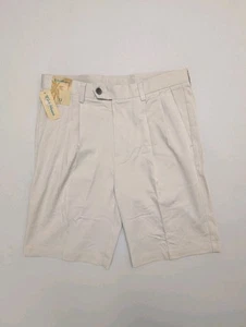 Roundtree & Yorke Caribbean Shorts Mens 32 Khaki Viscose Stretch 10" Inseam NWT - Picture 1 of 6