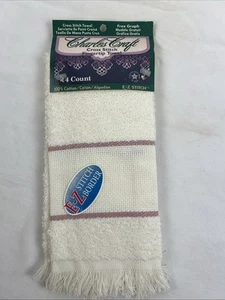 Charles Craft 14 Count Cross Stitch Blue Fingertip Towel 100% Cotton NEW - Picture 1 of 5