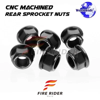 Tuercas de piñón traseras negras M8 para MV Agusta F4 1000 RR 10-12 13 14 15 16 17 18 19 Foto 1 de 3