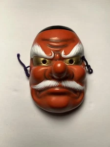 Noh Mask Ceramic Small Miniature Japanese Tengu 3.5” - Picture 1 of 6