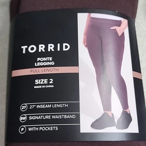 Leggings Torrid Ponte Largo Completo Java Signature Cintura Bolsillo, 2X - Imagen 1 de 5