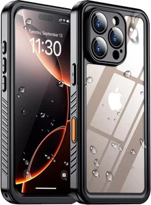 Funda transparente impermeable para iPhone 16 Pro Max resistente a prueba de golpes protección de cuerpo completo... - Imagen 1 de 11
