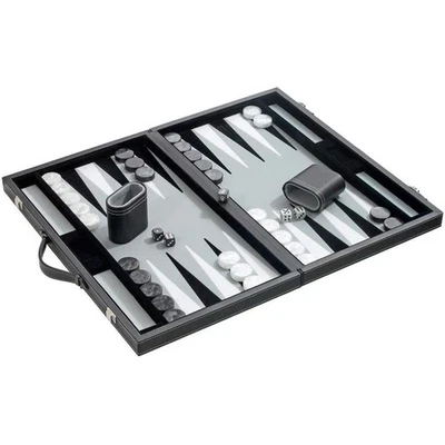 Philos Backgammon Kunstleder Koffer groß Brettspiel Gesellschaftsspiel - Bild 1 von 3