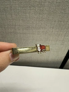 Brown Cow Vintage Tie Clip - Picture 1 of 7