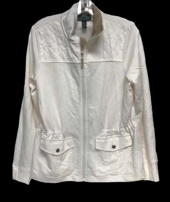 NUEVO CON ETIQUETAS Ralph Lauren LRL Chaqueta Activa Cremallera Completa, Acolchada Hombro Cordón Cintura L Foto 1 de 4
