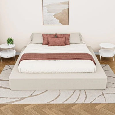 Marco de cama Partner-Queen Size Soft Cloud plataforma tapizada, protector Puff E... Foto 1 de 4