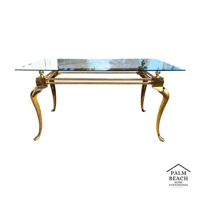 Mesa de comedor de latón La Barge años 70 Foto 1 de 4