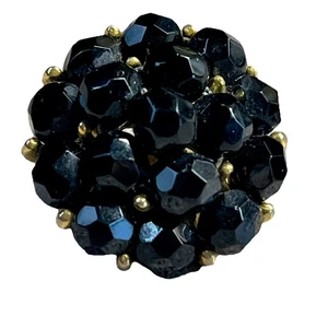 Newhouse Modeschmuck glänzend schwarz Perlen gute Akzente Clip Ohrringe Vintage - Bild 1 von 11