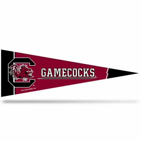 2 South Carolina Gamecocks Middleman Pennants. Felt. 14-1/2" x 5".    #A119 Cover