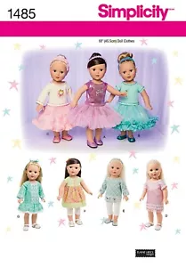 Simplicity 1485 Ballerina Dress 18" Girl Doll Clothes Sewing Craft Pattern UNCUT - Picture 1 of 4