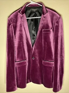 Giacca da fumo blazer velluto Thelees Homme 3XL uomo viola melanzana - Foto 1 di 8