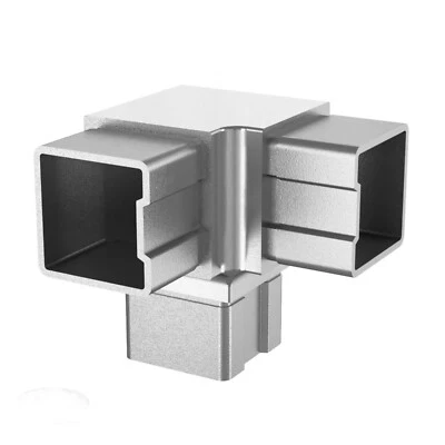 KKS GELÄNDER Edelstahl Eckverbinder 90° für Vierkantrohr 40 x 40 x 2,0 mm V2A geschliffen