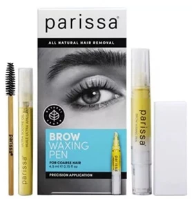 Pluma depiladora de cejas Parissa, depilación estilo salón para juego de 4 piezas, azul  - Imagen 1 de 6