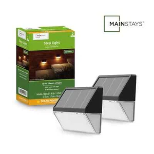 Mainstays 8 Lumen Solar Dusk to Dawn LED Step and Deck Light, 2 Pack - Picture 1 of 6