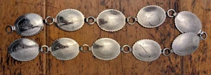 # Western Style 35” Concho Belt Silver Tone Embossed Metal - Picture 1 of 5