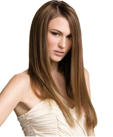 1st Lady Finest Quality Full Head or 2pc Remy Clip In 100% Human Hair Extensions - Image 1 of 1