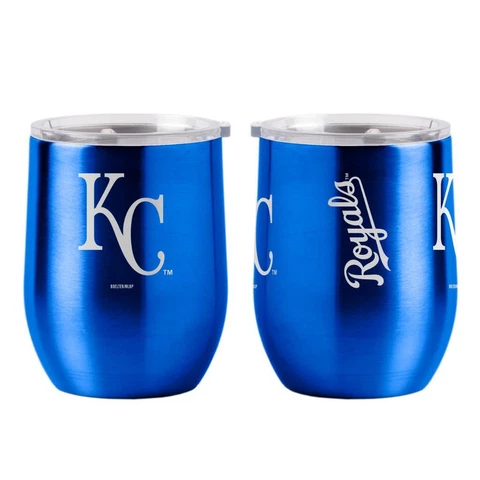 Kansas City Royals 16oz Curved Stainless Steel Travel Tumbler [NEW] Mug Glass Cover