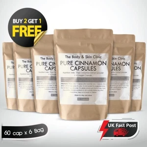 Cinnamon 2000mg Caps Blood Sugar Digestion Antioxidant Ceylon Cinnamon Vegan x 6 - Picture 1 of 8