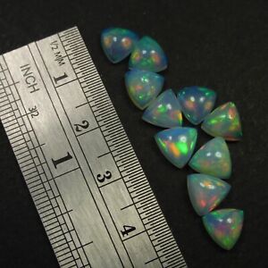 100 Pcs Natural Ethopian Opal 7x7mm Trillion Cabochon Loose Gemstone