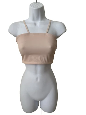 Body Slimmers by Nancy Ganz BANDEAU BRA TOP Women's Size Large Beige USA Vtg - image 1 of 4