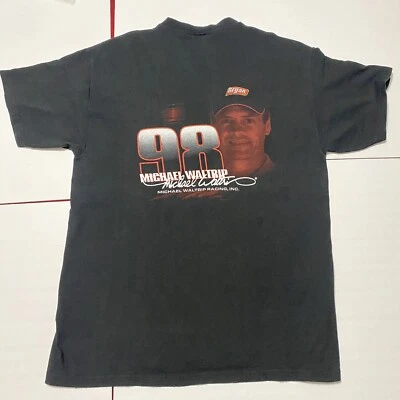 Michael Waltrip Nascar Racing Shirt Sz Large #98 Bryan Sponsored Uncommon Faded - Image 1 of 4