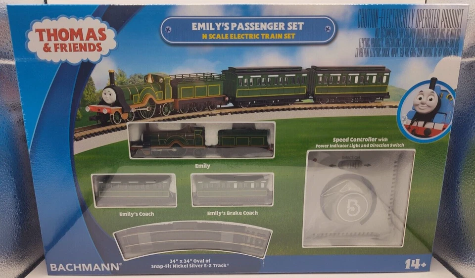 Bachmann N scale Thomas Emily's Passenger Train Set 24031