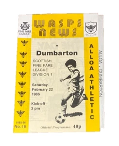 ALLOA ATHLETIC V DUMBARTON - SCOT DIV 1 - 15/4/1986 - ORIGINAL PROG & REARRANGE - Picture 1 of 1