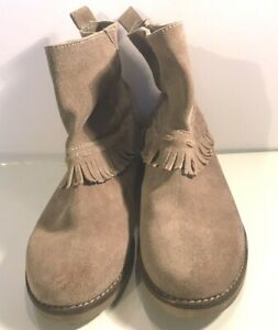 Coolway  Women's Tan Suede Ankle Fringe Boot Size 10 /  Eur 41