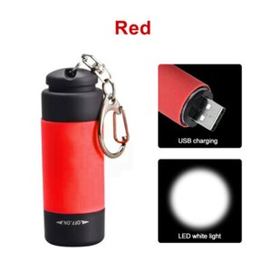 Mini LED Light Flashlight USB Rechargeable Lamp Torch Pocket Keychain EDC Light