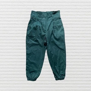Janie and Jack Girls Paperbag Waist Pants Teal Hydrocotton Twill Size 5 - Picture 1 of 11