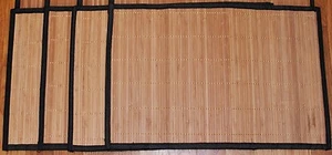 JUEGO 4,8,12 Colchonetas Colchonetas de Mimbre Bambú Color Natural Dobladillo 12x18" Sushi Informales - Imagen 1 de 2