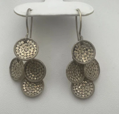 Brincos de prata esterlina com pontos pendurados/contas Anna Beck - Imagem 1 de 4