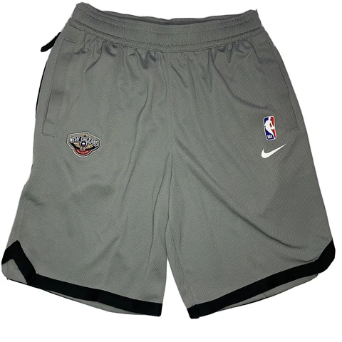 NEW NBA Nike New Orleans Pelicans Gray Dri-Fit Shorts NBA Authentics Men's MT Cover