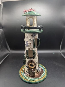 Faro granchio 14" Heather Goldmine Blue Sky vintage con base - Foto 1 di 7