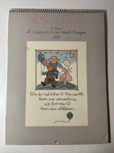 A Stitch In Time Year Of Cross Stitch Designs 1991 Twelve Design Patterns - Picture 1 of 15