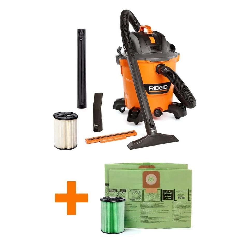 RIDGID 12 Gal. 5.0-peak HP NXT Wet/dry Shop Vacuum With Filter Hose OSHA and