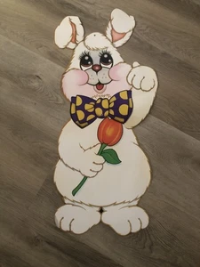 36” ~ Vintage Bunny With Bow Tie Foldable Wall Decor - Picture 1 of 5