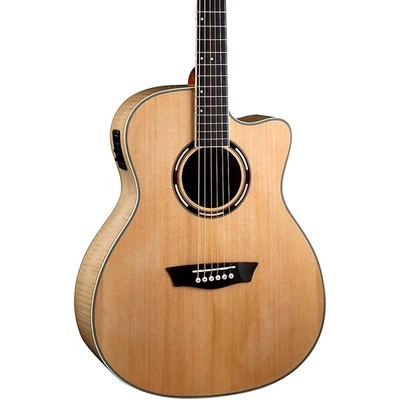 Washburn AG40CE Apprentice Series Grand Auditorium Cutaway A/E Guitar Natural - Image 1 of 4