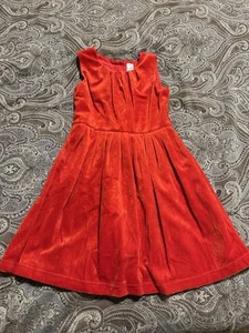 Girl’s Carters Red Velour Sleeveless Holiday Dress Sz 6x - Picture 1 of 3