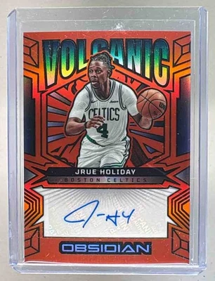 Grabado eléctrico Jrue Holiday 2024 Panini obsidiana naranja inundación volcánica automático/99 Foto 1 de 3
