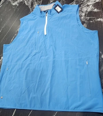 NEW Peter Millar Crown Crafted Flex Adapt Mens Size XXL Golf Vest Blue Half Zip - Image 1 of 4