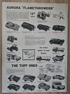 1973 AURORA FLAMETHROWERS / T-JET / TUFF ONES / AFX HO SLOT CAR ADVERTISEMENT - Picture 1 of 2