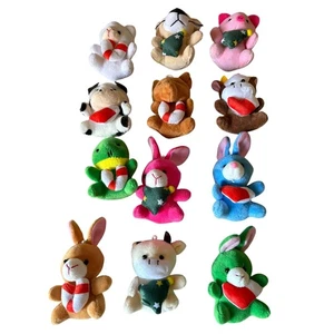 Mini Animale Natale 12 Peluche Bomboniere Festa Piccoli Peluche  - Foto 1 di 3