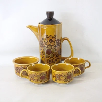 PALISSY Pottery Sierra Coffee Pot, Cups & Sugar Bowl Set Vintage 1970s - EHB - Image 1 of 4