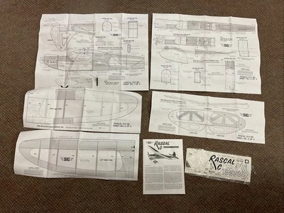 SIG RASCAL PLANS & DECAL SHEET FOR R/C BALSA MODEL AIRPLANE KIT - Image 1 of 4