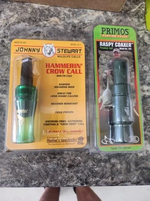Primos Raspy Coaxer Predator Coyotes & Johnny Stewart Hammerin Crow Calls. New - Image 1 of 4